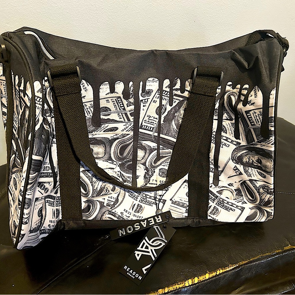 Reason Brand 100$ bill duffel bag